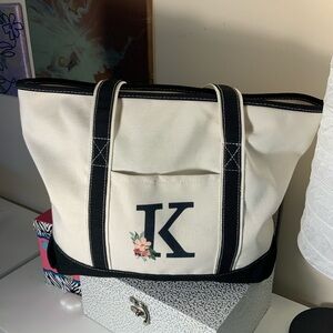 Canvas Tote Bag with Black Trim